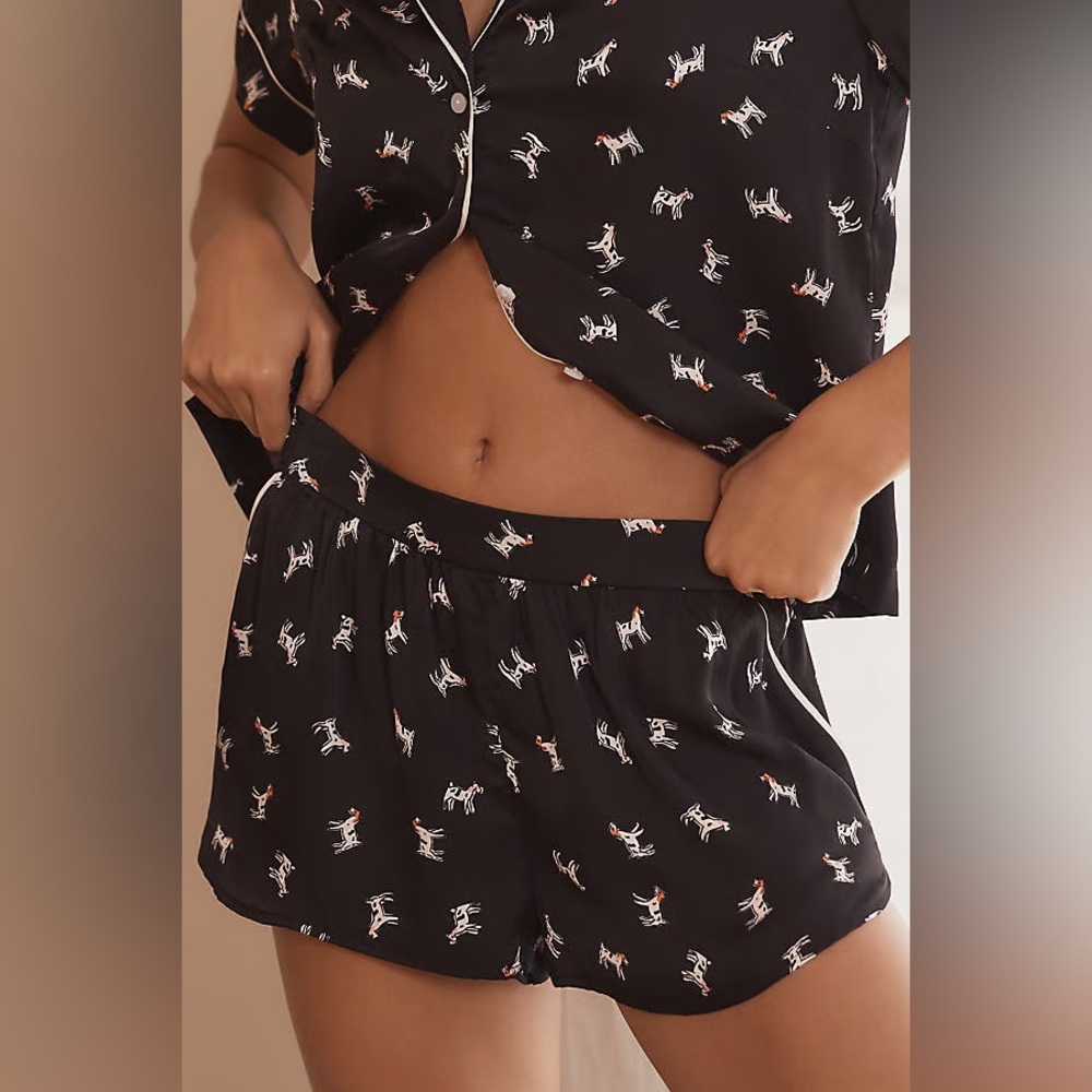 Anthropology The LyreBird Silky Pajama Shorts, 
Dog Print - Picture 11 of 11